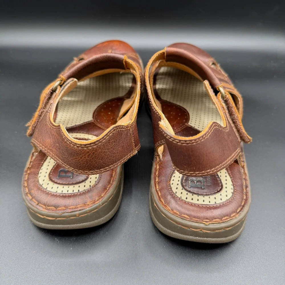 Born Mens Size 11M Brown Leather Fisherman Sandals